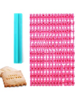 160 PCS Alphabet Cookie Stamp Set，Including Letters Lower & Upper Case Numbers and Punctuation Stamps To Make Customizable Stamped Messages In Your Baking Of Cookies Fondant And Cakes - BIQODW29H