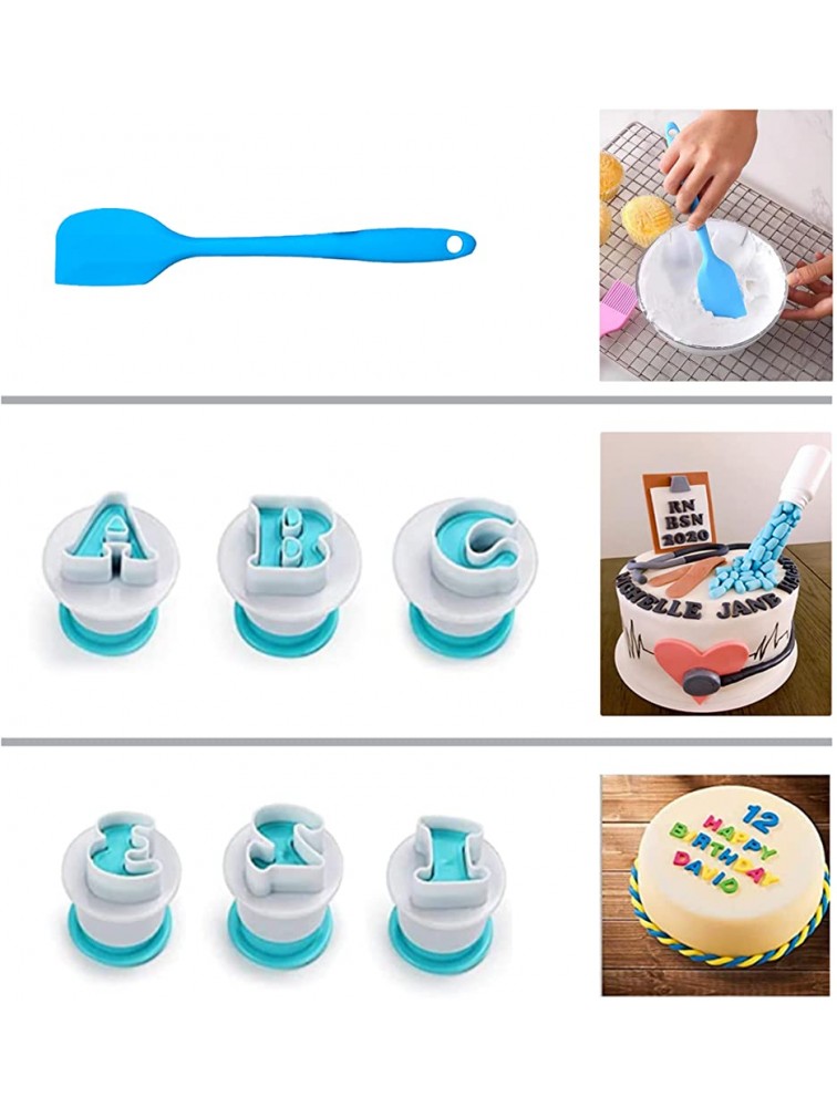 36 PCS Alphabet Numbers Fondant Cake Mold Cake Biscuit Mold,Cookie Cutter Mold,Embosser Cutter Upper Case Letter Shape DIY Baking Accessories Set with 1 Cake Scraper - BQZDIWN9H
