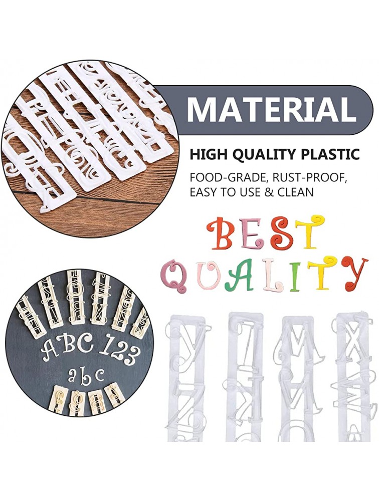 6 PCS Alphabet Cookie Stamps Set Including Numbers and Punctuation Upper Case Letter Stamps for Decorating for Cookies Cake Fondant and Paste Fondant Letter Cutters DIY Mold Stencil Tools - BPPHSGNCC