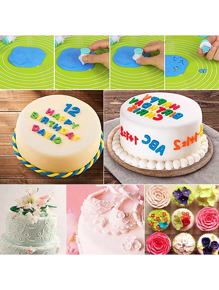 70 Pcs Set Fondant Letter Cutters & Cake Scraper Smilerain Cookie Decorating Tools Alphabet and Numbers Fondant Cake Mold Cutter Cookie Stamp for DIY Sugar Cookies Chocolate Plunger - BDR8FOF1D