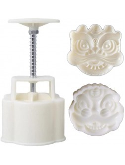 A FEI Plastic Mooncake Mold 75g Lion Stamps Biscuit Cookie Cutter Mould DIY Fondant Baking Tool for Mid-Autumn Festival - BMV3IK833