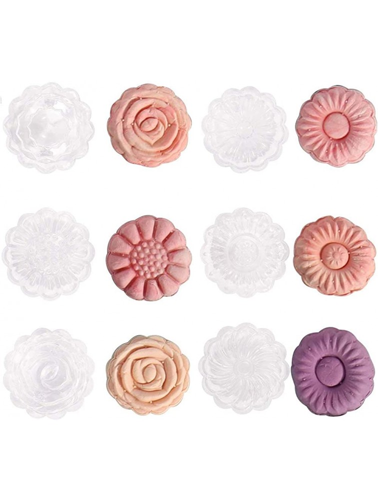 Cookie Stamp Bezall 50g Mooncake Mold with 6 Stamps Flower Cookie Press Moon Cake Mold Mid Autumn Festival DIY Hand Press Cake Cutter - B6J274C74