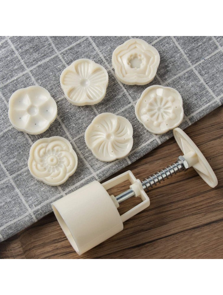 Cookie Stamp Moon Cake Mold Stamps Cookie Press Mid Autumn Festival DIY Decoration Press Cake Cutter Mold 50g 6pcs Stamps - BWY3C5VXZ