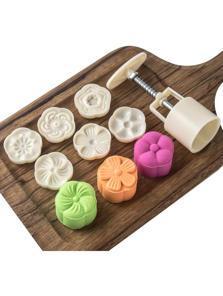 Cookie Stamp Moon Cake Mold Stamps Cookie Press Mid Autumn Festival DIY Decoration Press Cake Cutter Mold 50g 6pcs Stamps - BWY3C5VXZ