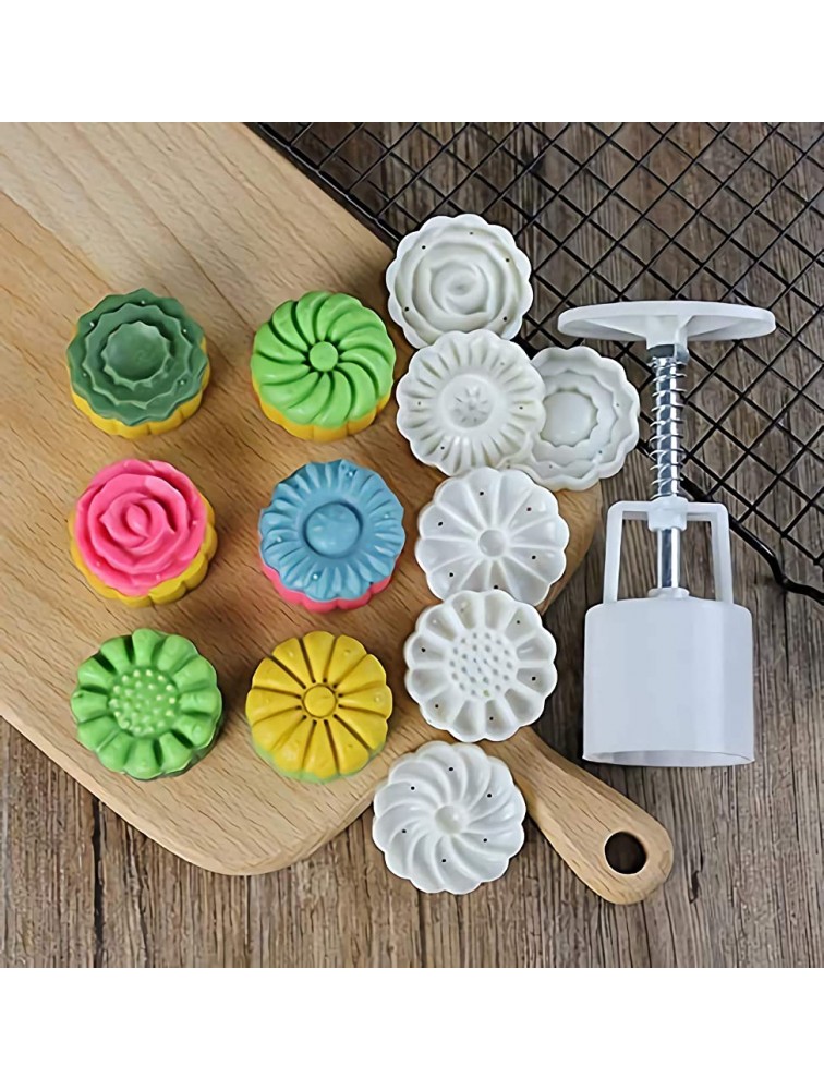 Cookie Stamps Hand-pressure Cookies Moulds Desserts Flowers Stamps Kit for Chinese Mid Autumn Mooncakes Festival Cakes Decoration - BOJGHOG00