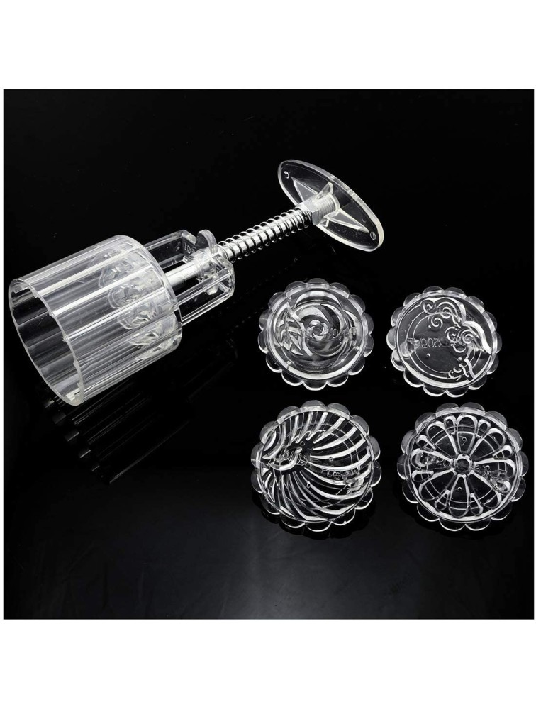 DZS Elec 50g Moon Cake Mould Hand Pressed Cookie Stamp Cutter Pastry Tool with Four Patterns Moon Cake Maker - BNIZ6ENQS