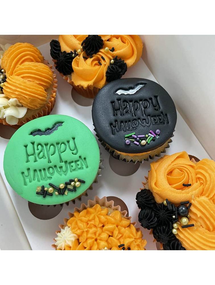 Happy Halloween Bat Hallows Embosser Stamp for Fondant Icing Cupcake Cake Decoration - BG1BPHQ62