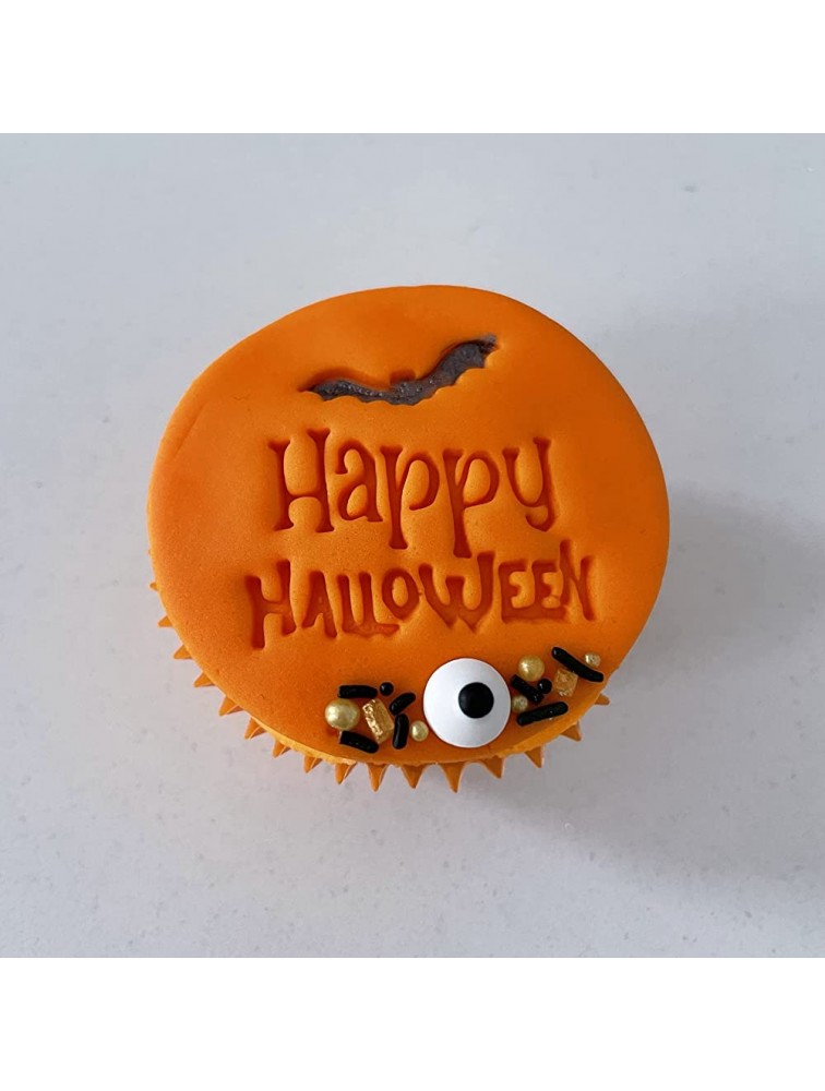 Happy Halloween Bat Hallows Embosser Stamp for Fondant Icing Cupcake Cake Decoration - BG1BPHQ62