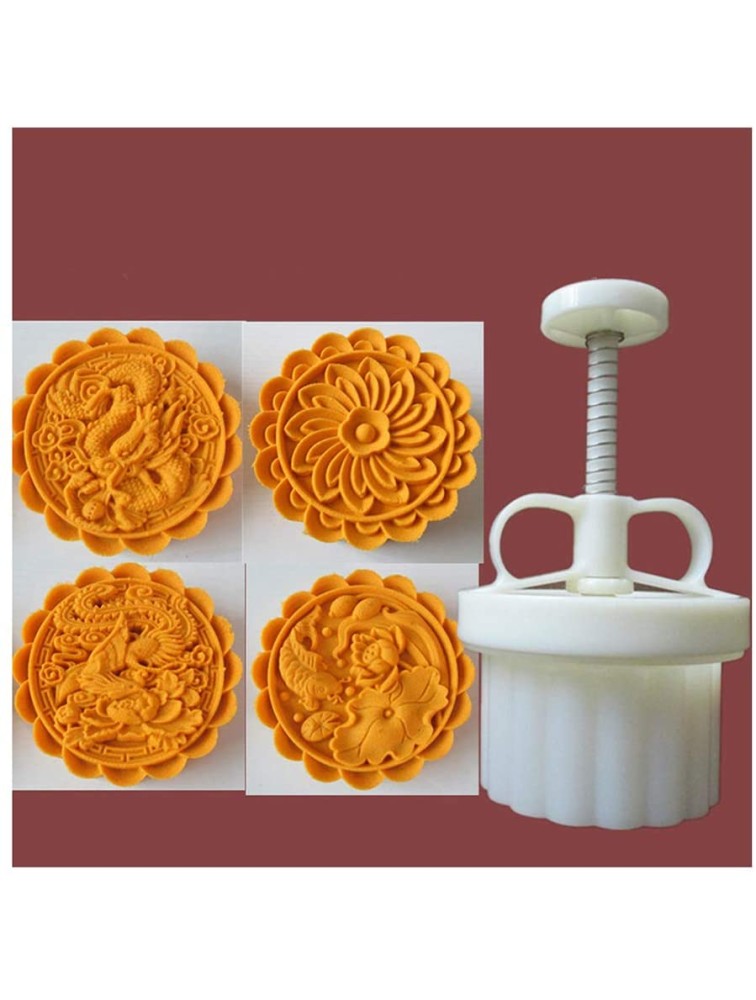 kebyy 150g Cookie Stamps Moon Cake Mold Thickness Adjustable Christmas Cookie Press DIY Hand Press Cutter - BNEFMFTSF