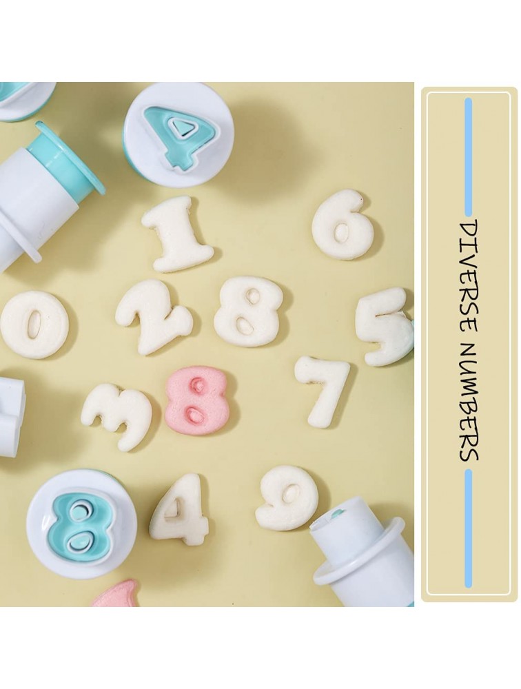 LELE LIFE Cookie Stamp Impress Alphabet Fondant Cake Biscuit Plunger Mold Alphabet Numbers Fondant Cake Mold Cookie Cutters Alphabet Letters Cake Tool Embosser Cutter 10Pcs Numbers - BUTXHHGC9