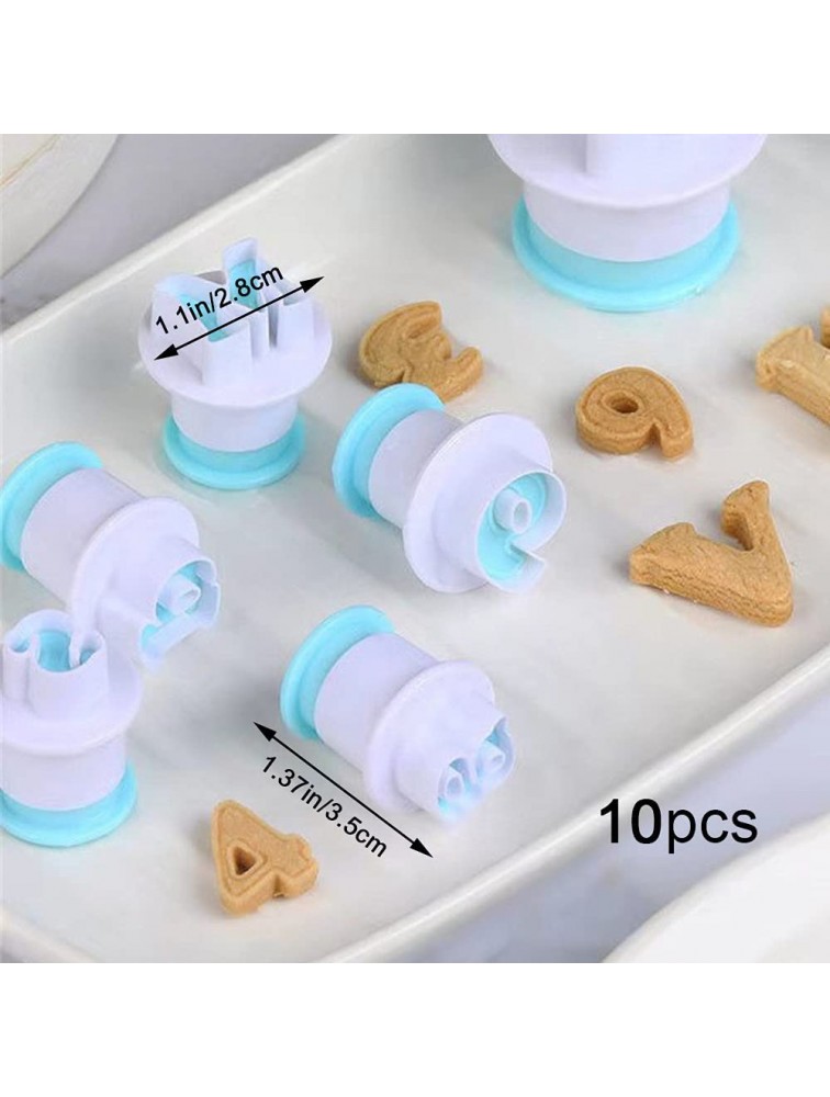 LELE LIFE Cookie Stamp Impress Alphabet Fondant Cake Biscuit Plunger Mold Alphabet Numbers Fondant Cake Mold Cookie Cutters Alphabet Letters Cake Tool Embosser Cutter 10Pcs Numbers - BUTXHHGC9