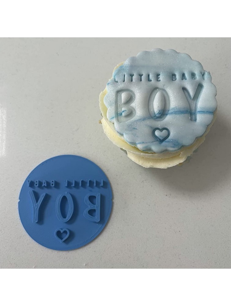 Little Baby Boy Heart Embosser Stamp for Fondant Icing Cupcake Cookie Cake Decoration - BW8X0H9ND