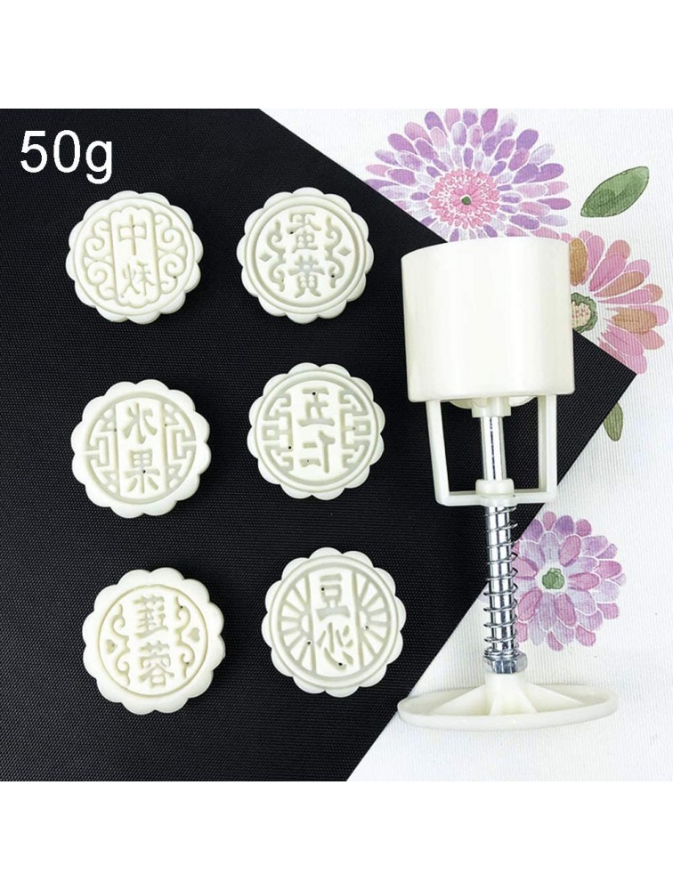 Lovair 6 PCS Moon Cake Mold Mid Autumn Festival DIY Hand Press Cookie Stamps Pastry Tool Moon Cake Maker Decorative Mooncake Molds 1 Mold 6 Stamps 50g 75g 100g - BVZ2OXZNW