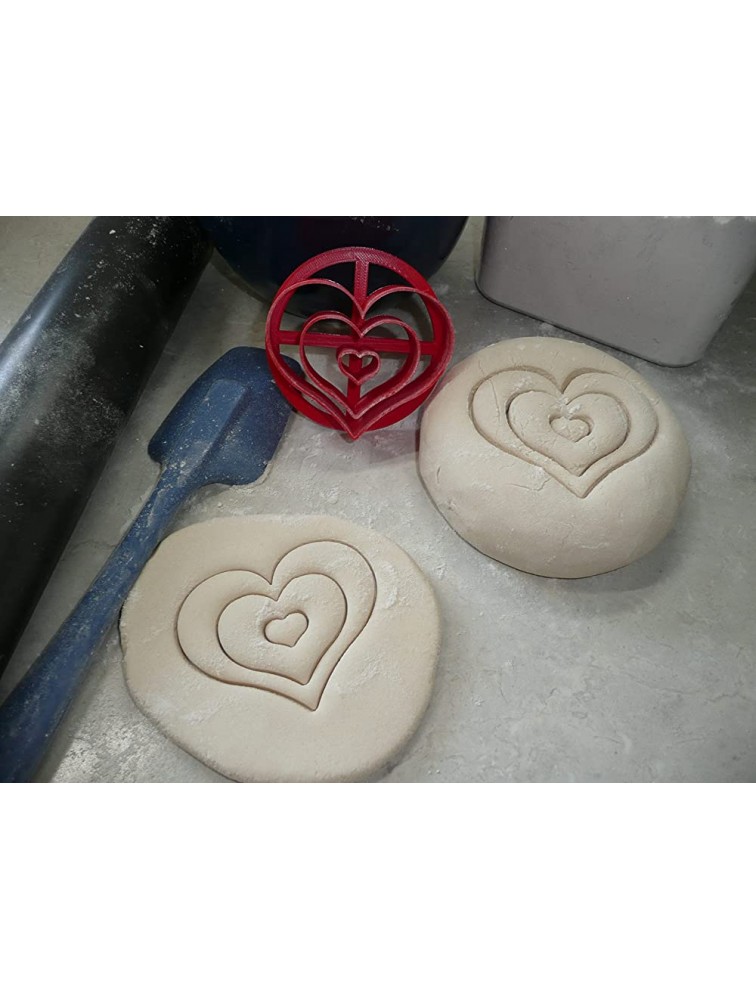 LOVE THEMED HEART ROSE DESIGNS SET OF 2 CONCHA CUTTERS MEXICAN SWEET BREAD STAMP MADE IN USA PR1632 - B80FGHWHN