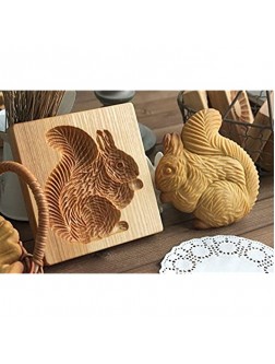 Squirrel Cookie Embossing Mold -Cone Cookie Stamp Mold,Cookie Cake Mold for Baking DIY,Funny Wooden Mold for Halloween Christmas Thanksgiving Day Birthday Party Cookies Mold Squirrel - BB7EZYWZX