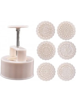 SupremeLife DIY molds,250g Mooncake Mold with 6pcs Round Flower Stamps Hand Press Moon Cake Pastry DIY as shown One size - BQ5EBLWUM