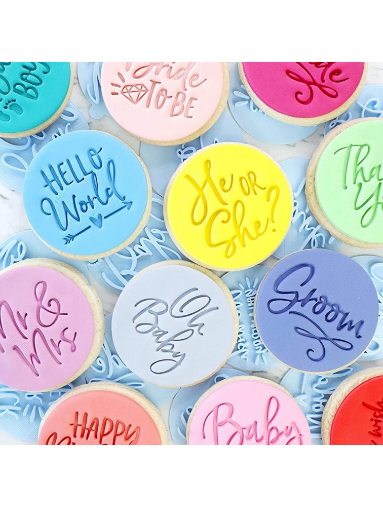 Sweet Stamp Happy Anniversary Plastic Cookie Cupcake Embosser - BARI93OWY