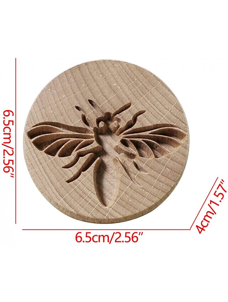 Wooden Cookies Cutter with Handle Funny Biscuit Press Stamp Cookie Molds for Kitchen DIY Halloween Thanksgiving Christmas Bee 6.5*6.5*4 CM - BDTWCXQT1