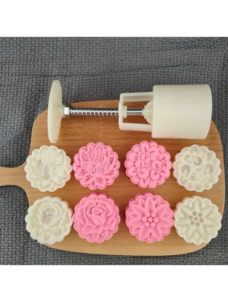 Xiweier 50g Mid-Autumn Festival Baking Flowers Shape Mooncake Mold Cookie Stamps Cookie Press Pastry Tool Handmade DIY Cake DecorationF - B6GNVVX3L
