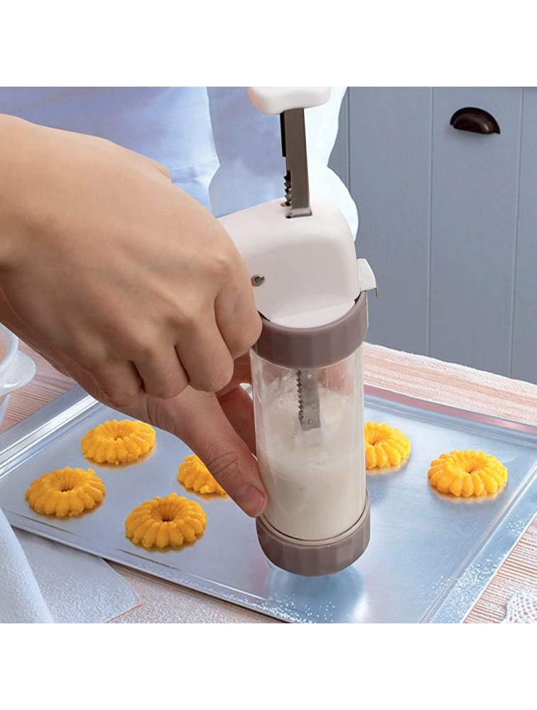 Cookie Press Gun Kit with 12 Cookie Mold Discs and 6 Icing tips Clear Spritz Cookie Press for Baking DIY Biscuit and Decoration Perfect for Family Gathering or Any Festival - B7AKCY62E