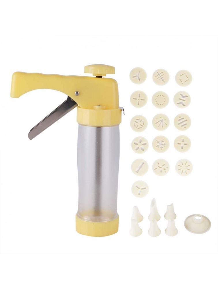 Cookie Press Kit 16 Cookie Dies Discs and 6 Nozzle Biscuit Maker for DIY Baking Accessories - BN5Z1HJV9