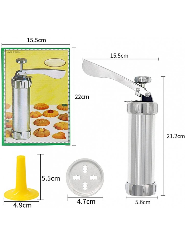 Cookie Press Machine Stainless Steel Cookie Press with 20 Cookie dies and 4 Icing Nozzles ，Biscuit Baking Press Cookie Maker for DIY Biscuit Maker and Decoration - BMTMWES4A