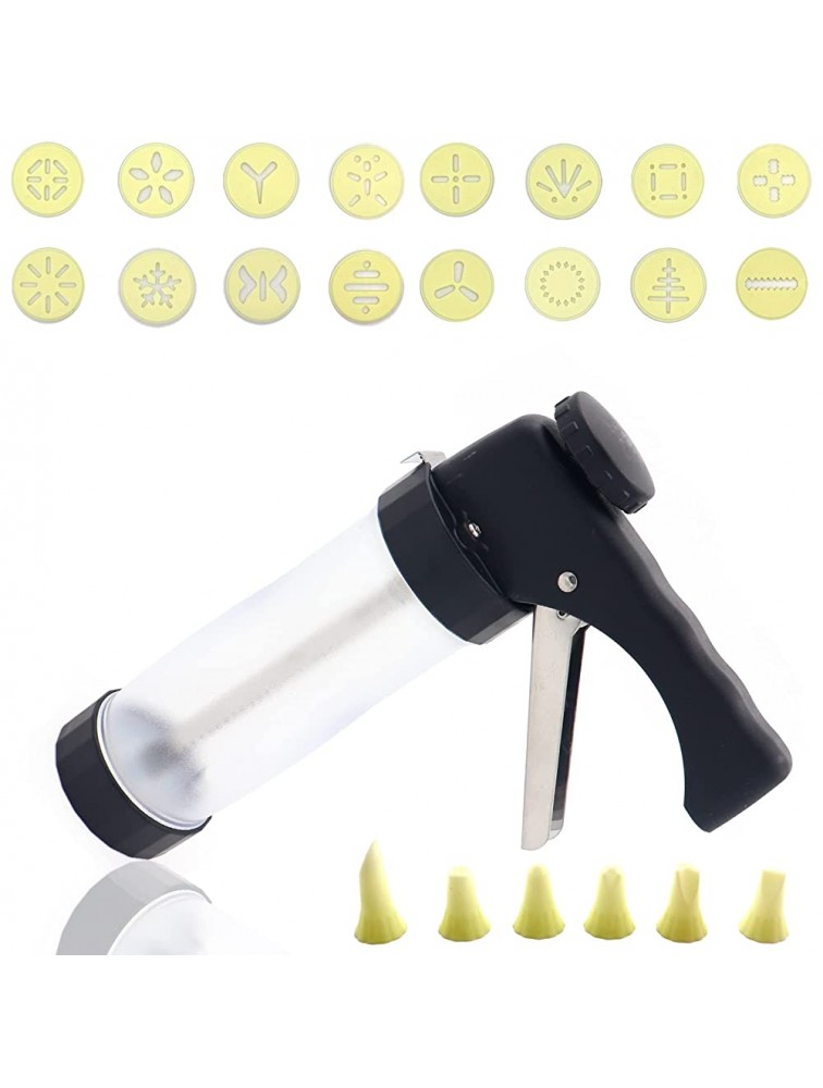 cookies Press Gun with 16 Discs and 6 Icing Tips,the easy to use Biscuit Maker machine and Churro Maker,a good baking kit for family,Cookie maker for home DIY molds - BYQ1UWCL3