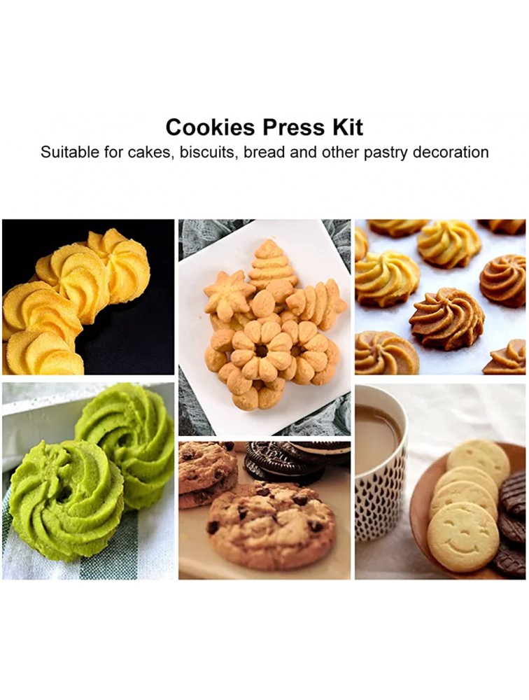 Cookies Press Machine Cookie Press Set with 7pcs Piping Nozzle 13pcs Cookies Mold Stainless Steel Biscuit Extruder Press Cook Gun Kit Set DIY Biscuit Maker Baking Decoration Supplies - BDPAU4E59