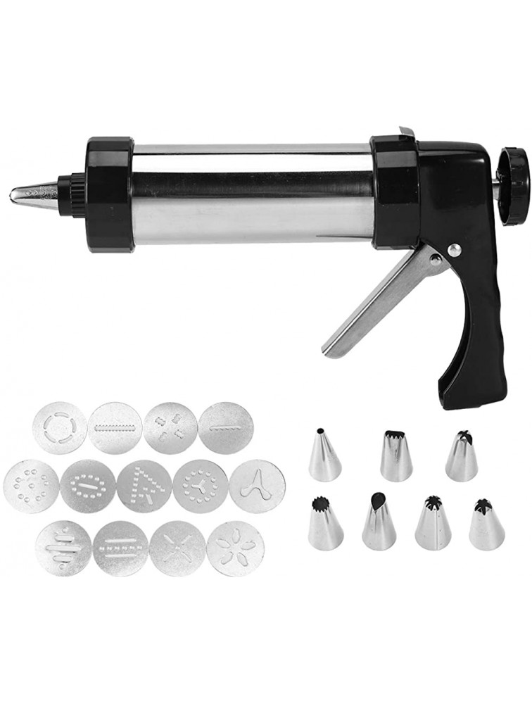 Cookies Press Machine Cookie Press Set with 7pcs Piping Nozzle 13pcs Cookies Mold Stainless Steel Biscuit Extruder Press Cook Gun Kit Set DIY Biscuit Maker Baking Decoration Supplies - BDPAU4E59