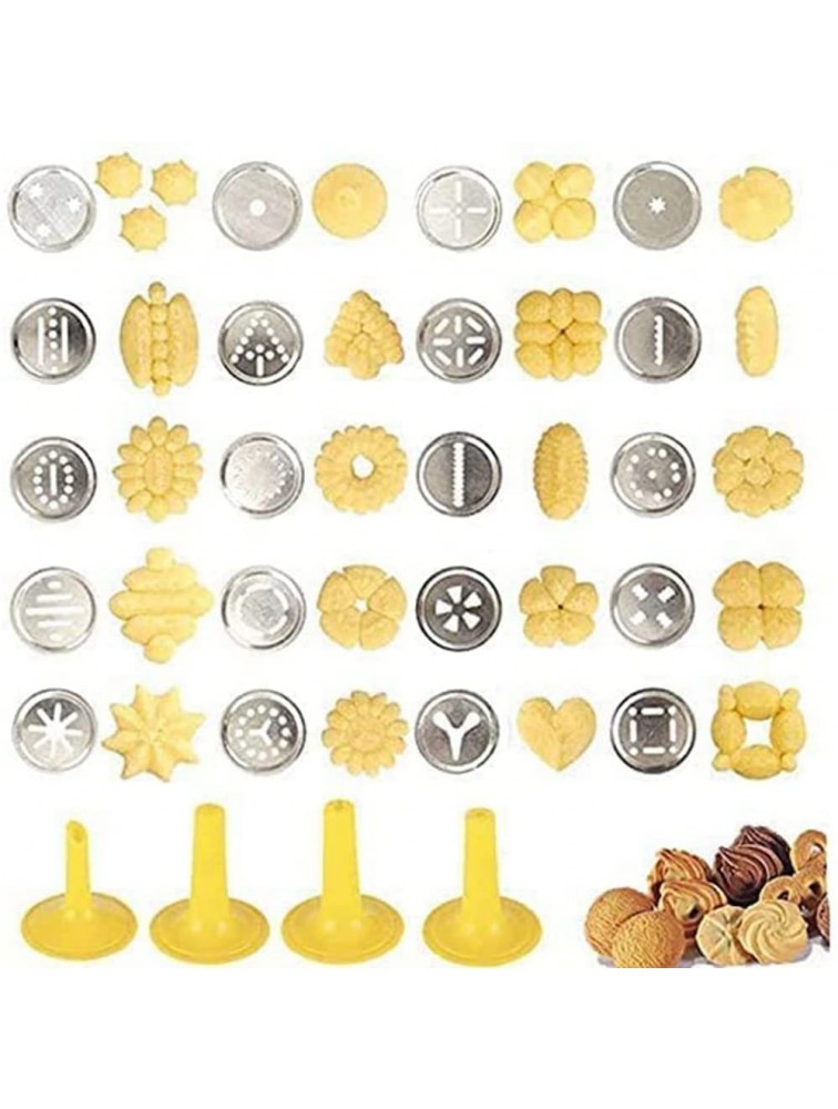 Genericed Cookie Press Steel Spritz Cookie Press,Icing Kit with 20 Cookie Discs and 4 Piping Nozzle for DIY Biscuit - BFLJ2VHBI