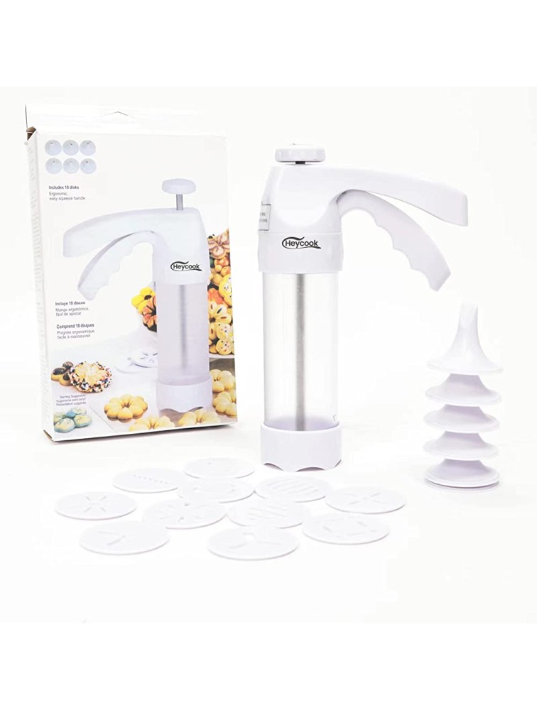 Heycook Cookie Press Gun,19 PCS Cookie Maker Machine Sets for DIY Biscuit Maker and Decoration - BX6VRWXCT