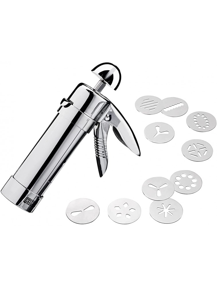 Kaiser Cookie Press Set 11 Piece Biscuit Press Biscuit Discs X-Mas Christmas Premium Quality Stainless Steel 10 Pastry Easy One-Handed Operation - BVKQWJSUU