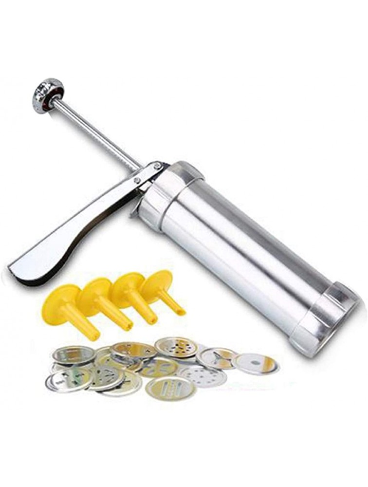 Moonbiffy Cookie Press Biscuit Making Spray Gun with 20 Cookie Molds and 4 Stainless Steel Nozzles for DIY Cookie Making and Decoration - BWW1R0SGB