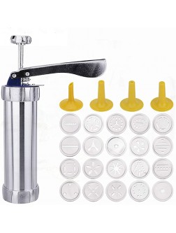 Moonbiffy Cookie Press Biscuit Making Spray Gun with 20 Cookie Molds and 4 Stainless Steel Nozzles for DIY Cookie Making and Decoration - BWW1R0SGB