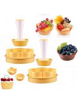 Pastry Dough Tart Tamper Kit With 6 Cavity Muffin Pan Plastic Cookie Dough Flower Circle Cookies Biscuit Cutter Baking Tool for Making DIY Cupcake Muffin Cheesecakes and Desserts 2pcs - BMYOI0V8R