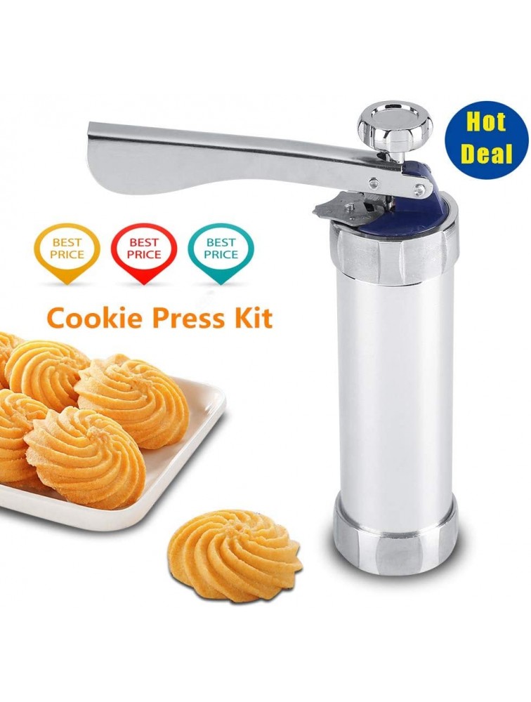 Stainless Steel Cookie Press Kit Cookie Press Kit Machine Making Cake Decorating Tools Kitchen for DIY Maker and Decoration - BFKH82BUT