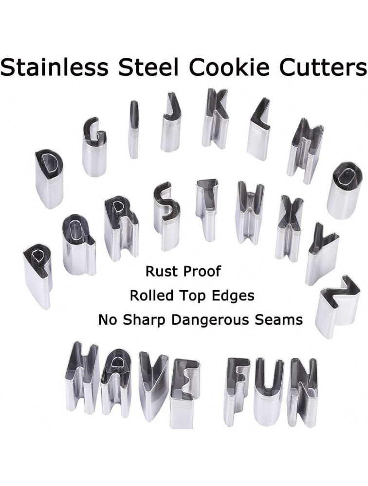 26pcs Alphabet Cookie Cutters Set Small Stainless Steel Letter Molds for Baking Pastry Fondant Donuts Biscuit Fruit Cake Decorating Tools by ALNGFUIK - BHFPVRQIV