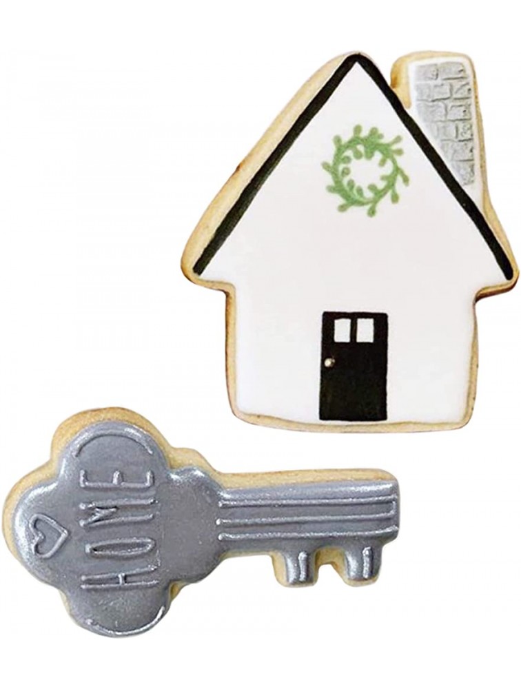 Ann Clark Cookie Cutters 2-Piece Real Estate Cookie Cutter Set with Recipe Booklet House and Key - BCEL5TIM7