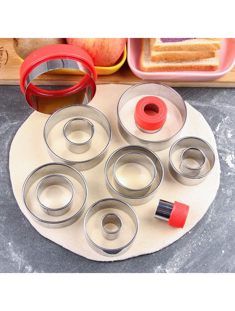 BakingWorld Round Cookie Cutter Set 14 Piece Circle Shapes Stainless Steel Cookie Fondant Cutters Mold for Donuts Biscuits Bread Cake and SandwichesAssorted Sizes - BZOGR2YAZ
