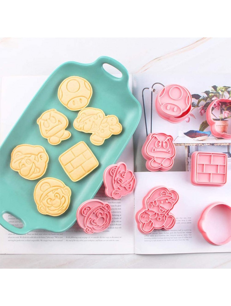 Channel V 3D Cookie Cutters and Stamper Super Mario Piggy Unicorn Biscuit Cutters Embossing Fondant Baking Tool Sugar Craft Cake Decoration Cookie Stamps Set of 12 Super Mario Cookie Cutter - BSRZUQ2EJ