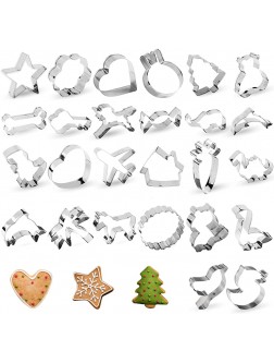 Cookie Cutters 26 PCS Star Heart Cookie Cutters Shapes TAOUNOA Metal Cookie Cutters for Christmas for Kids for Cakes Muffins. - BLM0I48H9