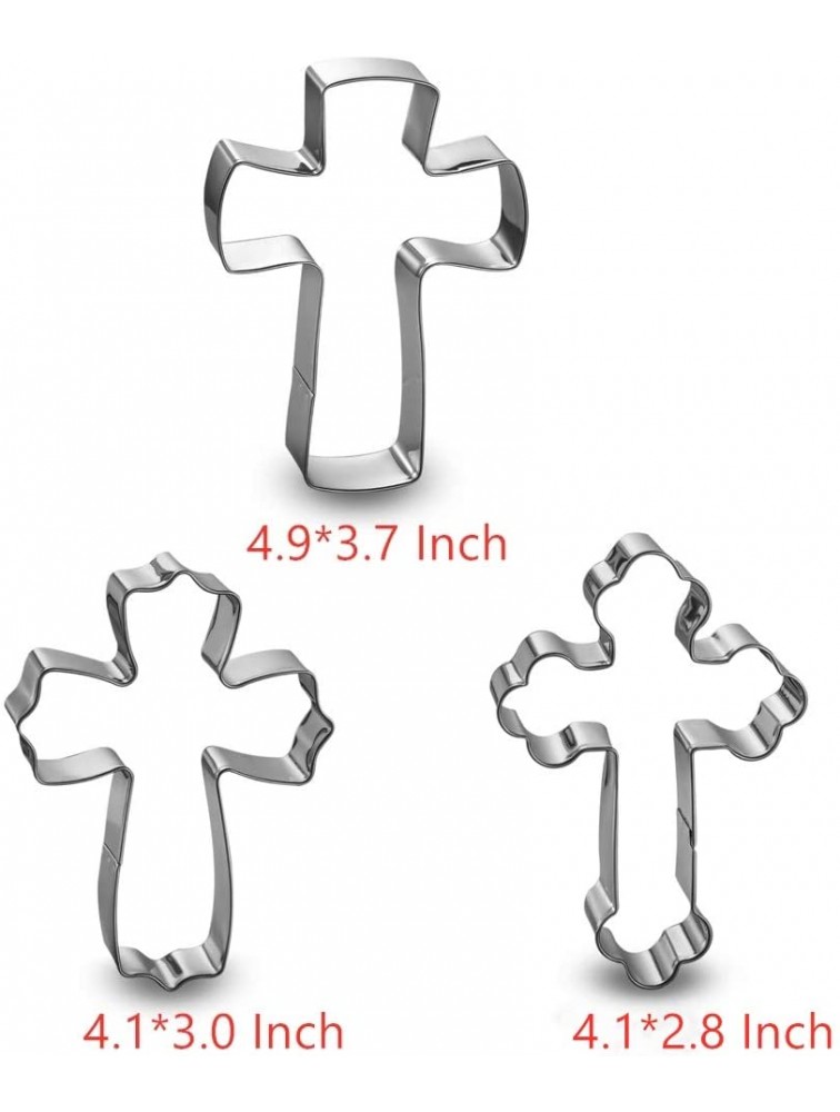 Cross Cookie Cutter 4 Inch Set -5 Pieces in Different Shapes Stainless Steel - BLARAO5CY