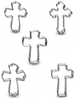 Cross Cookie Cutter 4 Inch Set -5 Pieces in Different Shapes Stainless Steel - BLARAO5CY