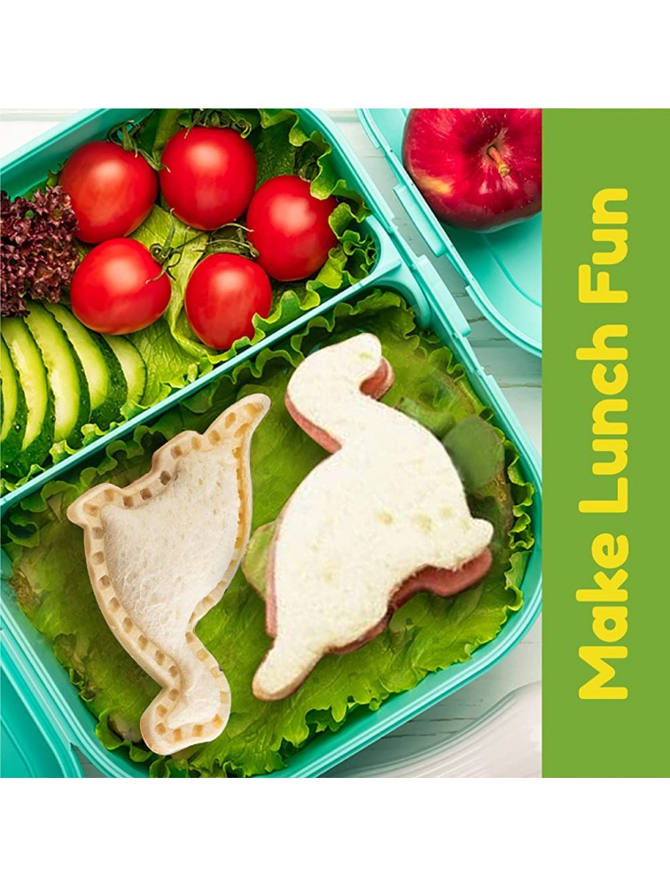 Dinosaur Sandwich Cutter and Sealer For Kids Set Stainless Steel Sandwich Decruster For Kids Lunchbox Accessories & Bento Kids Lunch Box - B3YGCBJM5