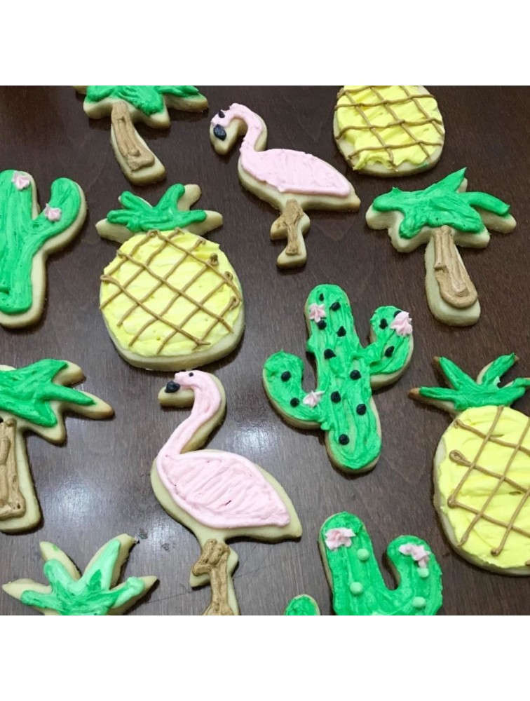 Hawaiian Cookie Cutter Set-5 Piece-Cactus Pineapple Flamingo Palm Tree Cookie Cutters Cookie Molds Summer Tropical Beach Party Supplies Decoratons Handmade Cookie. - BYAN1DHQ4