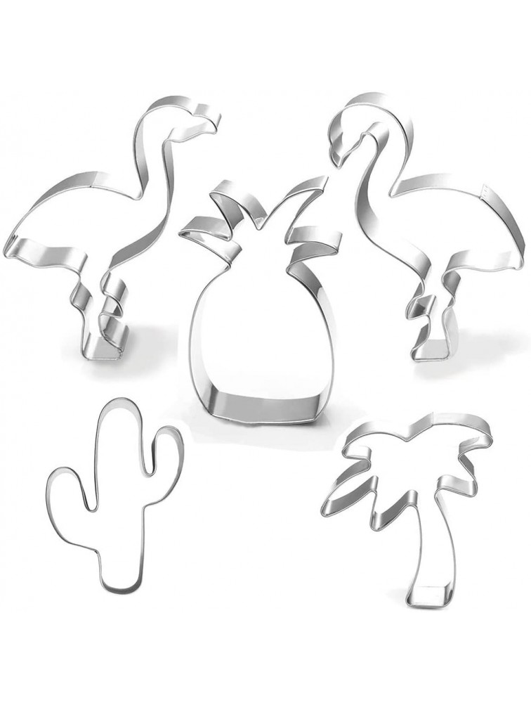 Hawaiian Cookie Cutter Set-5 Piece-Cactus Pineapple Flamingo Palm Tree Cookie Cutters Cookie Molds Summer Tropical Beach Party Supplies Decoratons Handmade Cookie. - BYAN1DHQ4