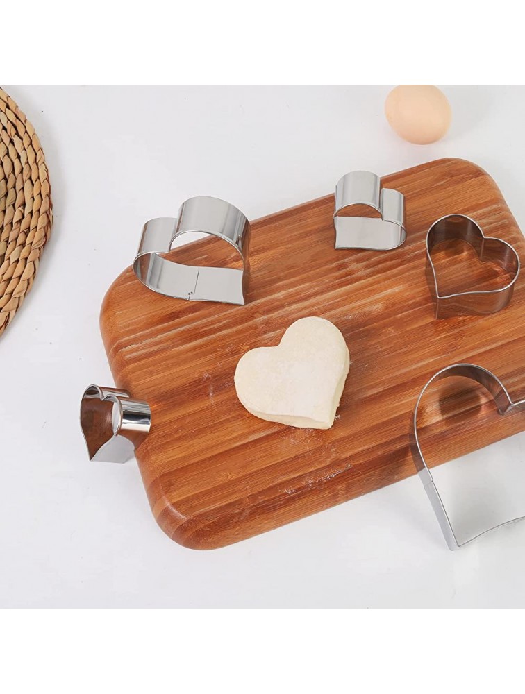 Heart Cookie Cutter Set 6 Piece 3 4 5 3 1 5 2 4 5 2 3 5 2 1 5 1 4 5 Heart Shaped Cookie Cutters Stainless Steel Biscuit Pastry Cutters - BS6D7MN8Z