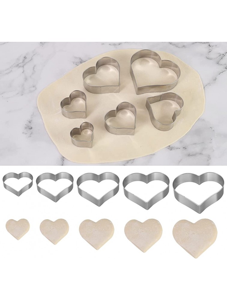 Heart Cookie Cutter Set 6 Piece 3 4 5 3 1 5 2 4 5 2 3 5 2 1 5 1 4 5 Heart Shaped Cookie Cutters Stainless Steel Biscuit Pastry Cutters - BS6D7MN8Z