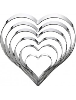Heart Cookie Cutter Set-6 Pieces in Gratuated Size-Stainless Steel - BMRJU1D4Q