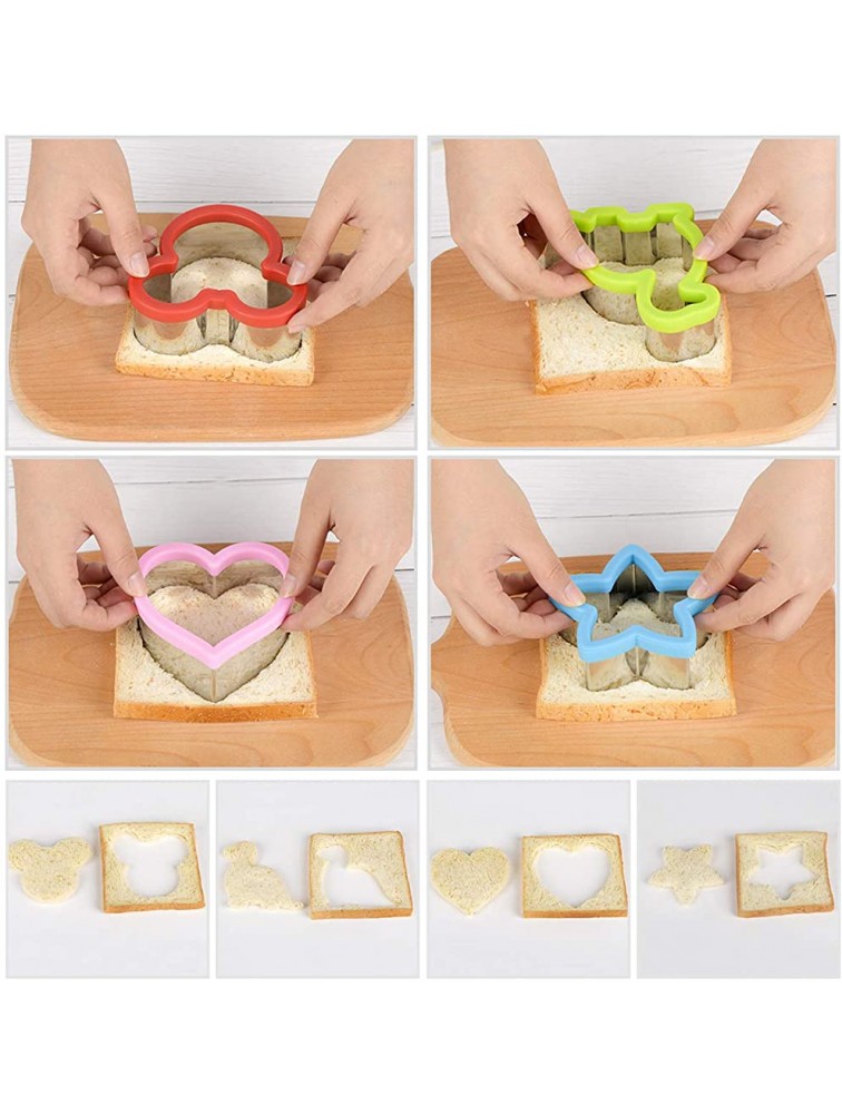 Hhyn Sandwich Cutters Set for Kids Mickey Mouse Dinosaur Star Heart Shapes and Mini Vegetable Fruit Cookie Cutters Food Mold for Holiday and Party - B39A811GW